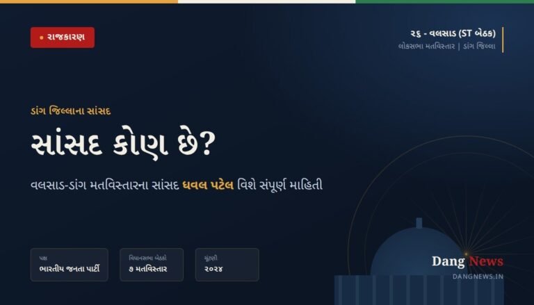 ડાંગ જિલ્લાના સાંસદ કોણ છે? જાણો વલસાડ-ડાંગ MP ધવલ પટેલ વિશે | Dang News